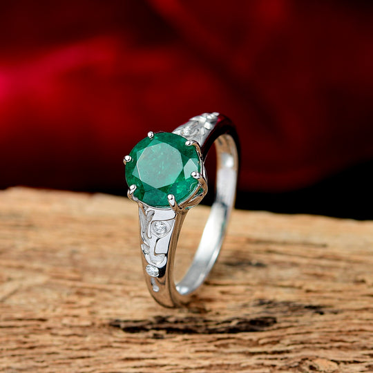 Rhapsody AAAA Kagem Sambischer Smaragd, Weißer Diamant Ring 950 Platin (Größe 19.00) ca. 2,13 ct