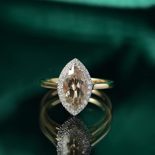 LUXORO AAA Turkizit, Weißer Diamant AGI zertifiziert Ring 585 Gold (Größe 20.00) ca. 2.25 ct
