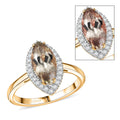 AAA Turkizit, Weißer Diamant Ring 585 Gold (Größe 20.00) ca. 2,25 ct