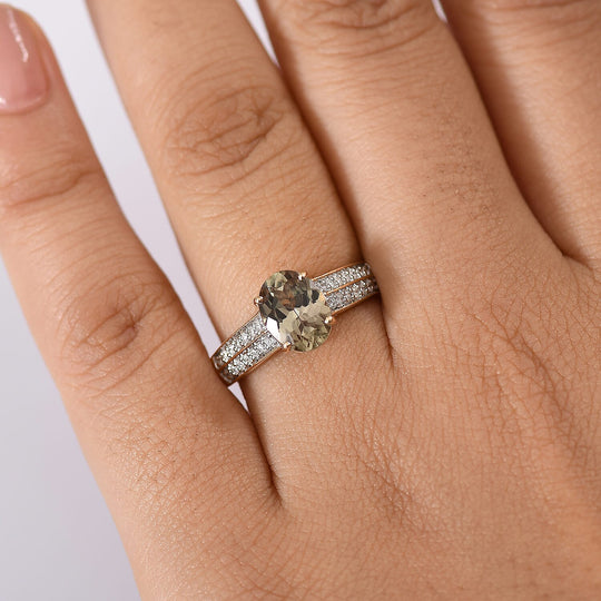 LUXORO AAA Turkizit, Weißer Diamant AGI zertifiziert Ring 585 Gold (Größe 17.00) ca. 2.30 ct