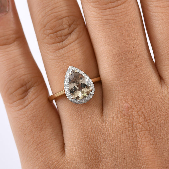 LUXORO AAA Turkizit, Weißer Diamant AGI zertifiziert Ring 585 Gold (Größe 17.00) ca. 2.20 ct
