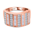 LUXURIANT SGL zertifizierter SI-GH Labor Diamant Ring, 925 Silber rhodiniert und 750 Roségold Vermeil - 1 ct.