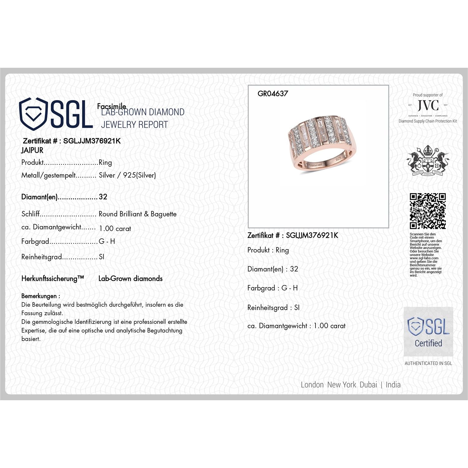 Rhodium-Überzug und 750 Roségold Vermeil