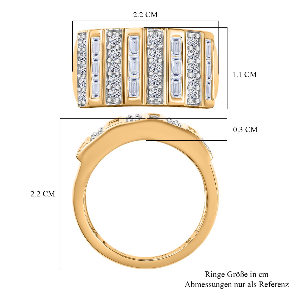 Rhodiniert und 750 Gelbgold Vermeil