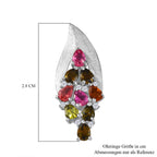 Aurora-Knospen-Mehrfarbig-Turmalin, Weißer Zirkon Ohrringe 925 Silber rhodiniert ca. 2,89 ct.