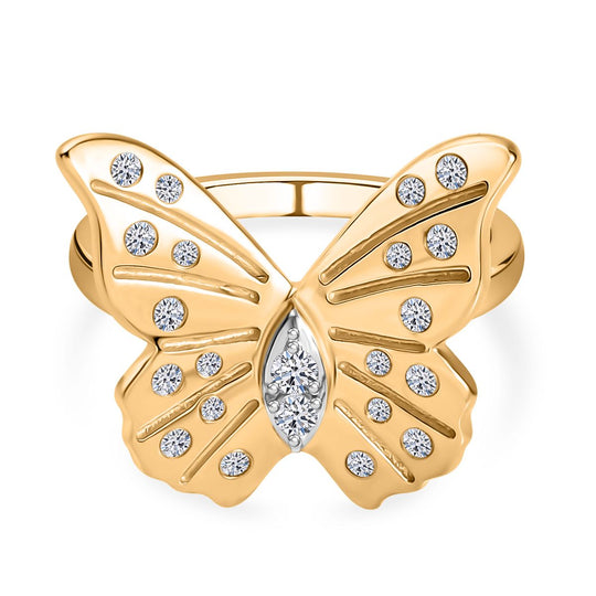LUXURIANT DIAMOND - Lab Grown Diamant SI Ring 925 Silber 750 Gelbgold Vermeil (Größe 21.00) ca. 0.25 ct
