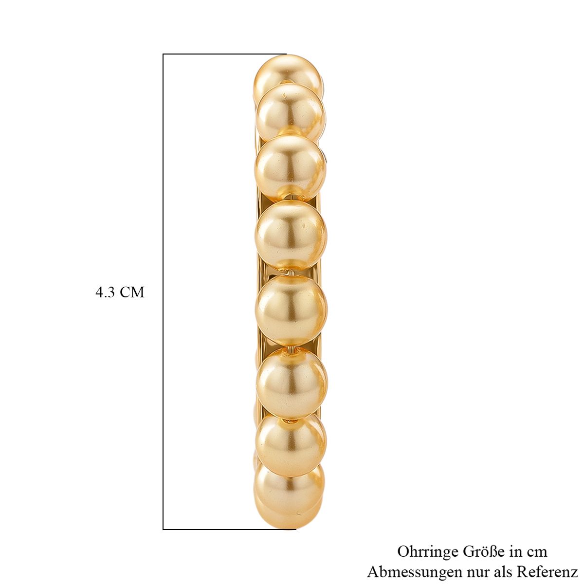 Goldene Muschelkernperle (5-7 mm) Ohrringe, 316L Edelstahl, vergoldet