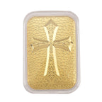 999er Goldplatte mit Kreuz-Motiv