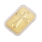 999er Goldplatte mit Kreuz-Motiv