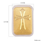 999er Goldplatte mit Kreuz-Motiv
