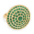 AA Kagem Sambischer Smaragd Ring 925 Silber 750 Gelbgold Vermeil  (Größe 19.00) ca. 4.28 ct