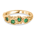Kagem Sambischer Smaragd Ring 925 Silber 750 Gelb Vergoldet (Größe 17.00) ca. 0,34 ct
