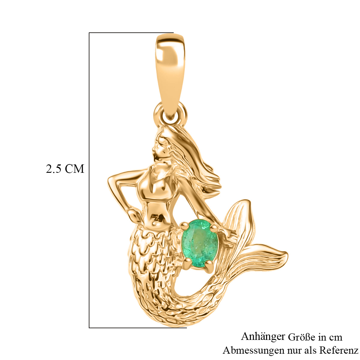 Gemfields Kagem Sambischer Smaragd Anhänger 925 Silber 750 Gelb Vergoldet ca. 0.20 ct