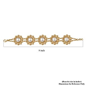 D'Joy Süßwasser Perle (11 mm) Armband ca. 18.5 cm 925 Silber 750 Gelbgold vermeil