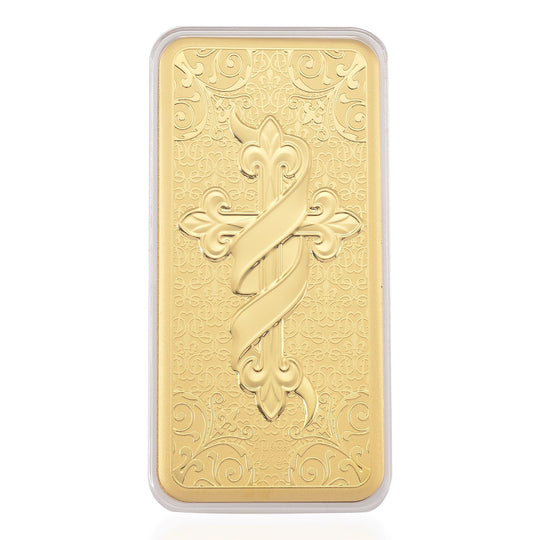 999er Gold-Plättchen mit Kreuzdesign, 100mg