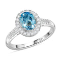LUXORO AAA Santamaria Aquamarin, Weißer Diamant Ring 585 Gold (Größe 17.00) ca. 1,58 ct
