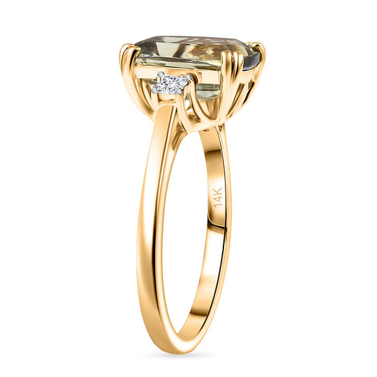 LUXORO AAA Turkizit, Weißer Diamant AGI zertifiziert Ring 585 Gold (Größe 17.00) ca. 3.77 ct