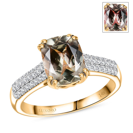 LUXORO AAA Turkizit, Weißer Diamant AGI zertifiziert Ring 585 Gold (Größe 20.00) ca. 2.60 ct