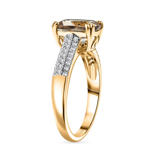 LUXORO AAA Turkizit, Weißer Diamant AGI zertifiziert Ring 585 Gold (Größe 17.00) ca. 2.60 ct