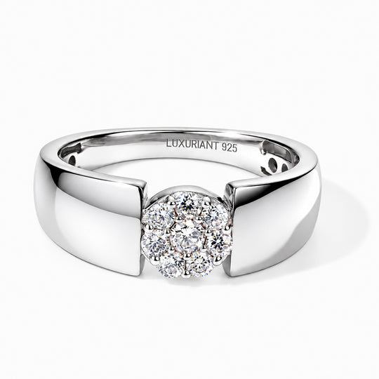 LUXURIANT DIAMOND - Lab Grown Diamant SI-GH Ring 925 Silber Platiniert (Größe 21.00) ca. 0.25 ct