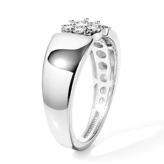 LUXURIANT DIAMOND - Lab Grown Diamant SI-GH Ring 925 Silber Roségold Vermeil (Größe 17.00) (10-15 Werktage Lieferzeit) ) ca. 0.25 ct