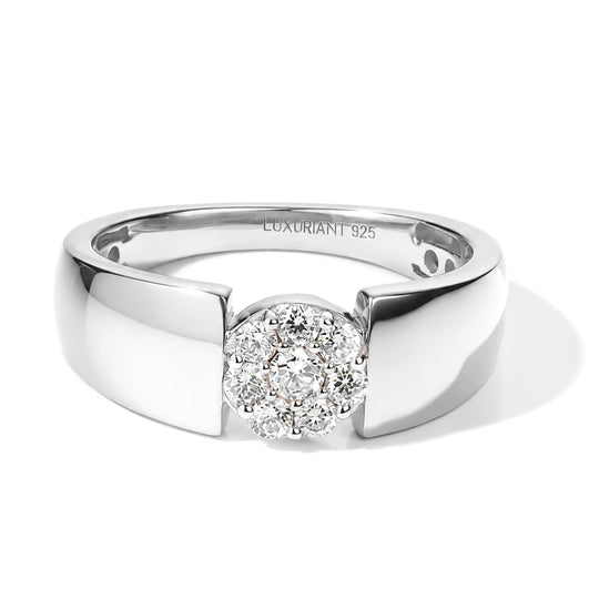LUXURIANT DIAMOND - Lab Grown Diamant SI-GH Ring 925 Silber Roségold Vermeil (Größe 17.00) (10-15 Werktage Lieferzeit) ) ca. 0.25 ct