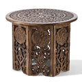 NAKKASHI Handgeschnitzter Couchtisch aus Mangoholz, 68x68x51cm, Braun