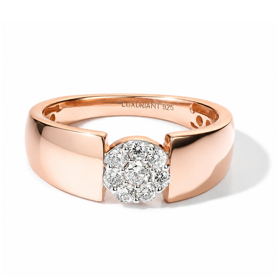 LUXURIANT DIAMOND - Lab Grown Diamant SI-GH Ring 925 Silber Roségold Vermeil (Größe 17.00) (10-15 Werktage Lieferzeit) ) ca. 0.25 ct