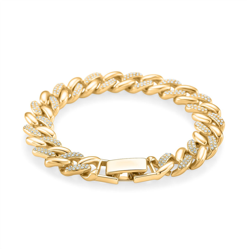 Weißer Kristall Armband ca. 19 cm, Goldfarben