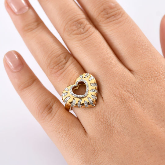 LUXURIANT DIAMOND - Lab Grown Diamant SI-GH Ring 925 Silber 750 Roségold Vermeil (Größe 20.00) ca. 0.33 ct