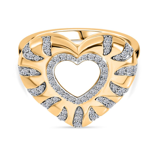 LUXURIANT DIAMOND - Lab Grown Diamant SI-GH Ring 925 Silber 750 Roségold Vermeil (Größe 20.00) ca. 0.33 ct