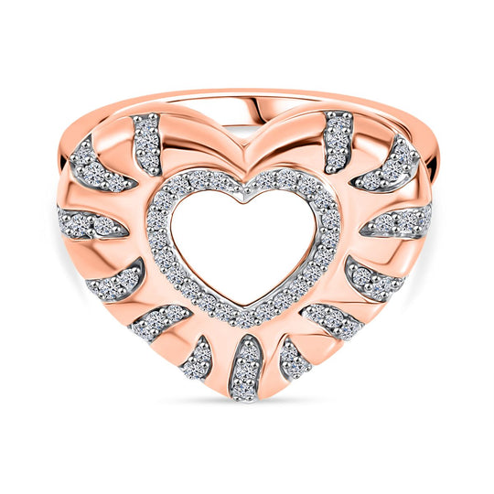 LUXURIANT DIAMOND - Lab Grown Diamant SI-GH Ring 925 Silber 750 Roségold Vermeil (Größe 20.00) ca. 0.33 ct