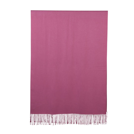 Eleganter Schal mit Fransen, 65x180 cm, Rubinrot