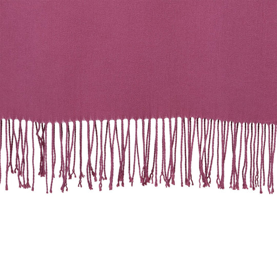 Eleganter Schal mit Fransen, 65x180 cm, Rubinrot