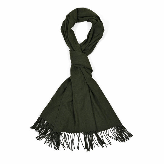Eleganter Schal mit Fransen, 65x180 cm, Rubinrot