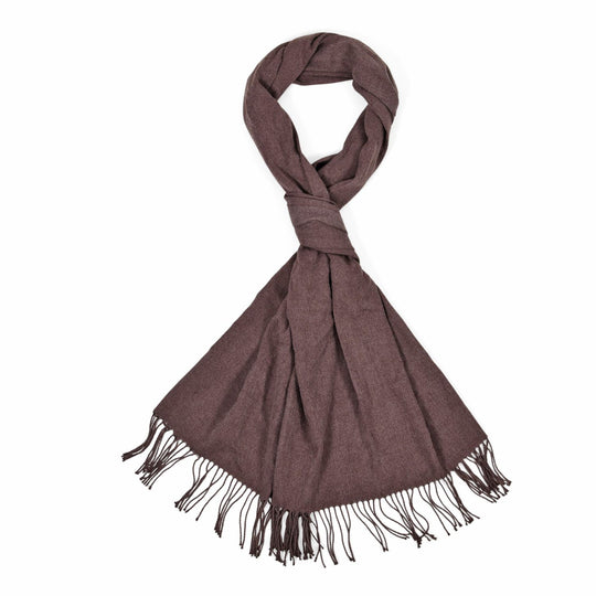 Eleganter Schal mit Fransen, 65x180 cm, Rubinrot
