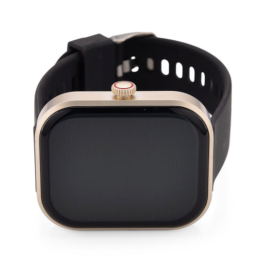 G21 Smartwatch, 2.01 Zoll HD Display, Gold-Schwarzes Silikonarmband
