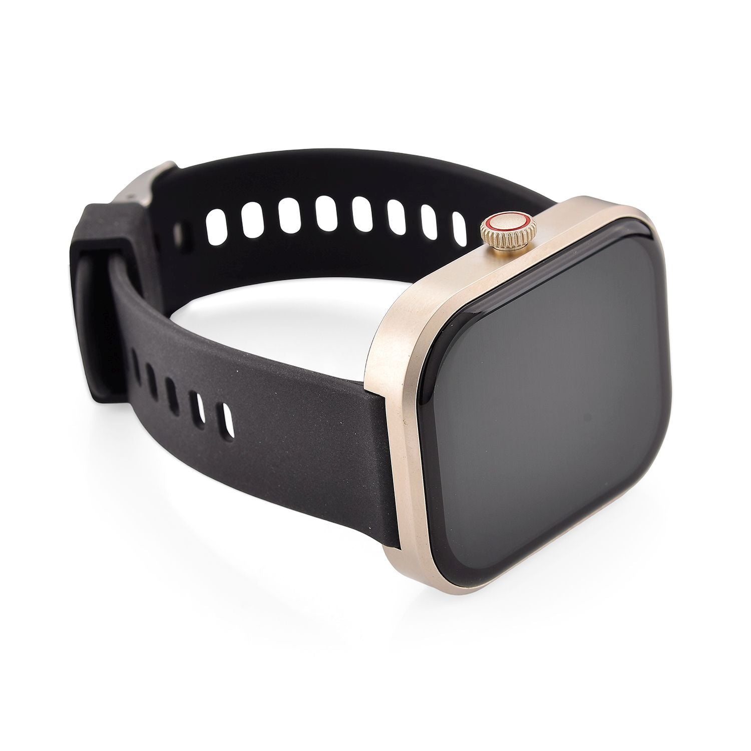 G21 Smartwatch, 2.01 Zoll HD Display, Gold-Schwarzes Silikonarmband