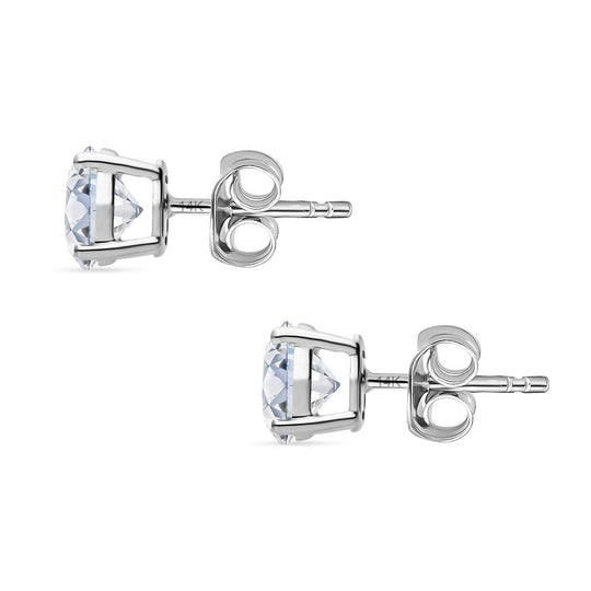 LUXURIANT DIAMOND - Lab Grown Diamant VS-EF SGL zertifiziert Ohrringe 925 Silber Gelbgold Vermeil ca. 1.50 ct