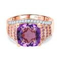 Djoy AA Rose De France Amethyst, Rosa Saphir Ring 925 Silber 750 Roségold Vermeil (Größe 16.00) ca. 5.79 ct