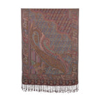Schal mit feinem Paisley-Muster und Fransen, Einheitsgröße, Türkis