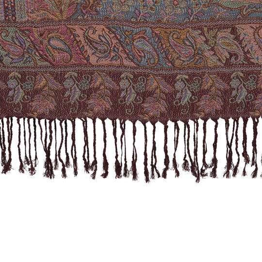 Schal mit feinem Paisley-Muster und Fransen, Einheitsgröße, Türkis