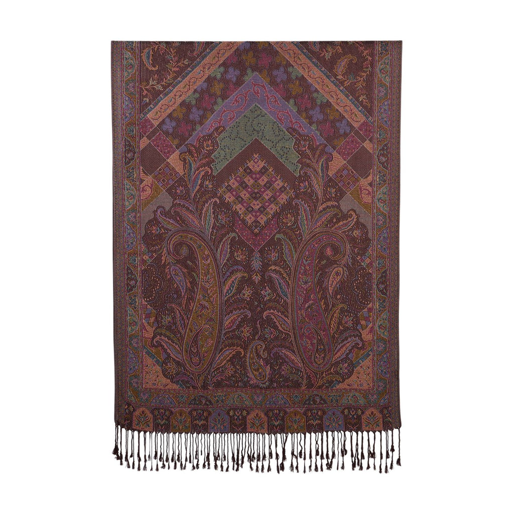 Schal mit Paisley-Muster und Fransen, Einheitsgröße, Braun