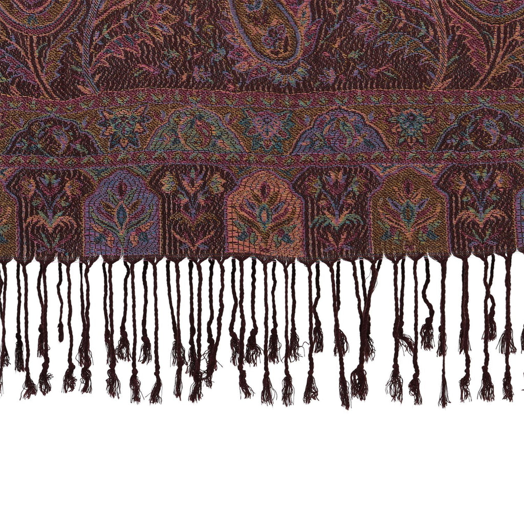 Schal mit Paisley-Muster und Fransen, Einheitsgröße, Braun