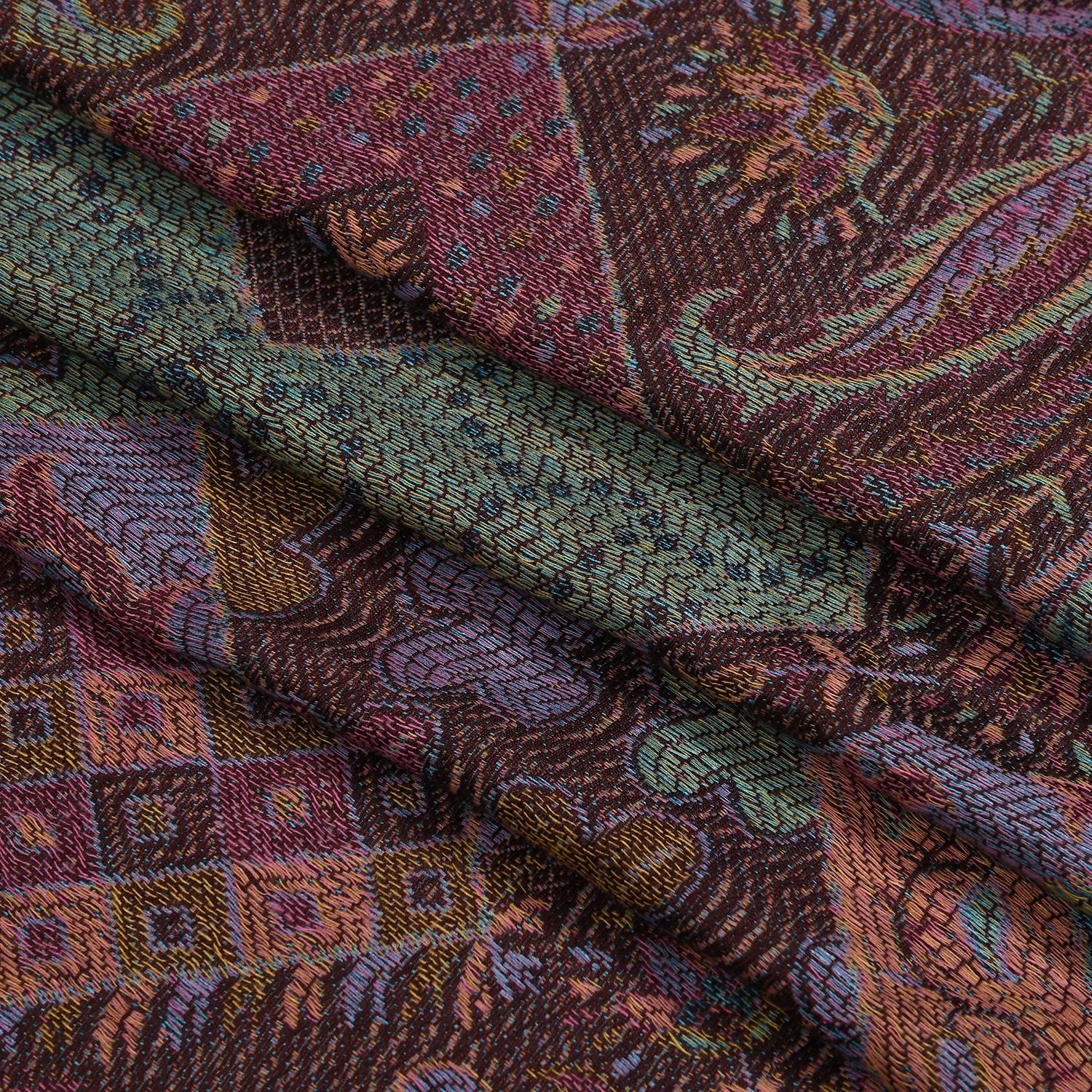 Schal mit Paisley-Muster und Fransen, Einheitsgröße, Braun