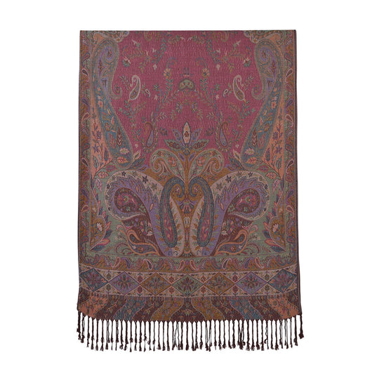 Schal mit Paisley-Muster und Fransen, Einheitsgröße, Rot