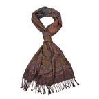 Schal mit Paisley-Muster und Fransen, Einheitsgröße, Beige