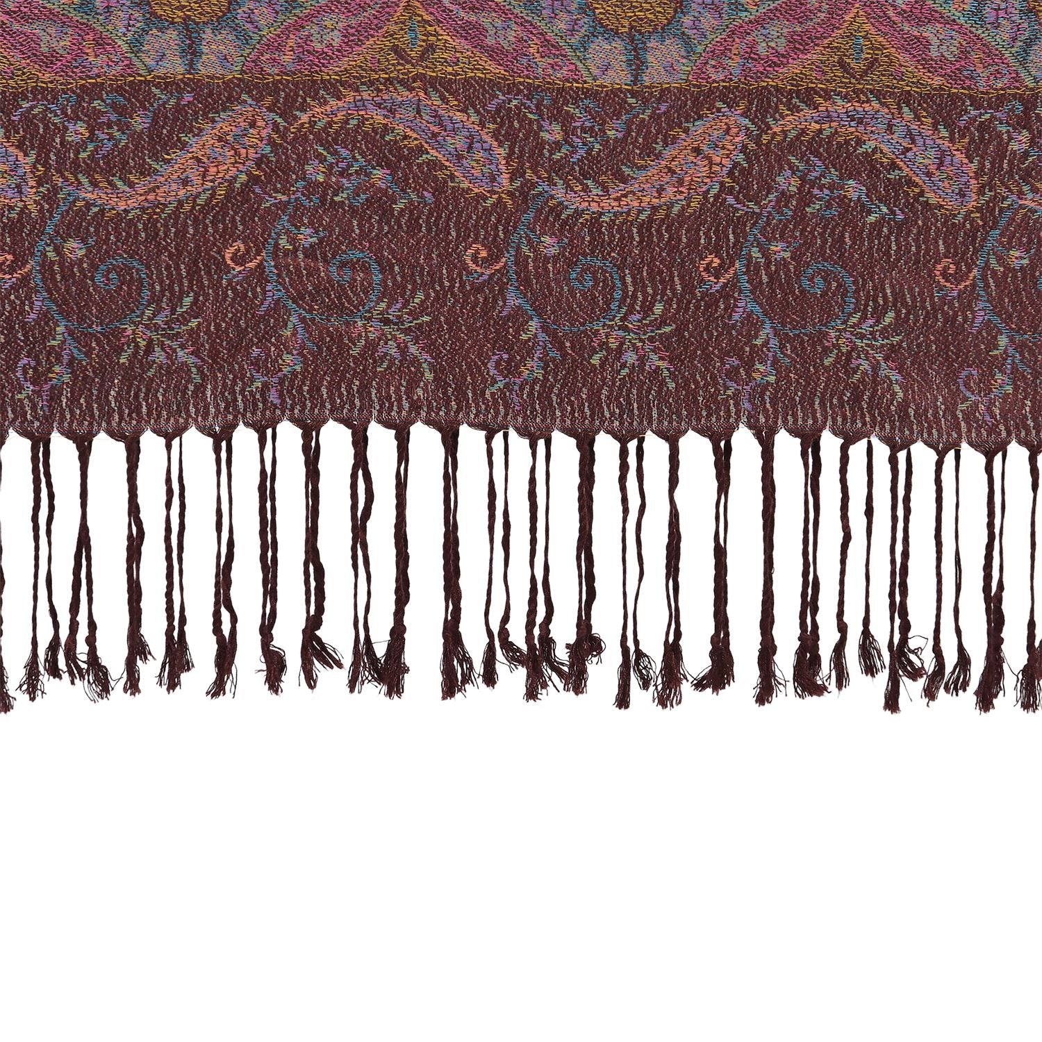Schal mit Paisley-Muster und Fransen, Einheitsgröße, Beige