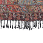 Schal mit dekorativem Muster und Fransen, 70x180 cm, Rot