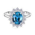 LUXURIANT - AAA Ratnakiri Blauer Zirkon, Lab Grown Diamant Ring, 585 Weißgold (Größe 17.00) ca. 5.27 ct